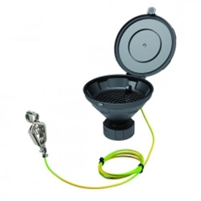 Slika za Safety funnels with hinged lid, V2.0, black, HDPE, electrostatic conductive