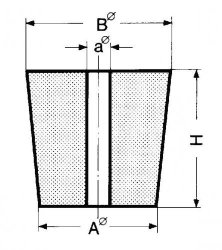 Slika za ČEP GUMENI 26x32x30 MM 1 RUPA