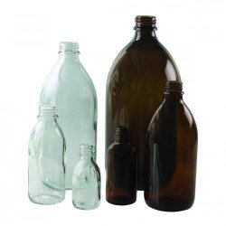 Slika za NARROW NECK BOTTLES, AMBER GLASS